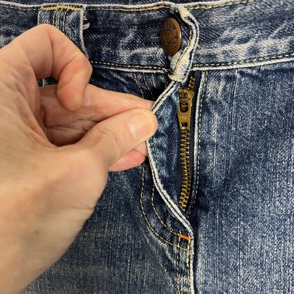 Vintage J. Crew Factory Women's Sz 31 Denim Skirt Frayed Edge Medium Wash Boho - Picture 3 of 9